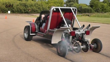 103 HP Go Kart Drifting & Burnouts on Pizza Cutter Tires