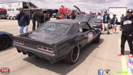 1200hp Twin Turbo Speed Society Camaro Jams Out in The Half Mile!