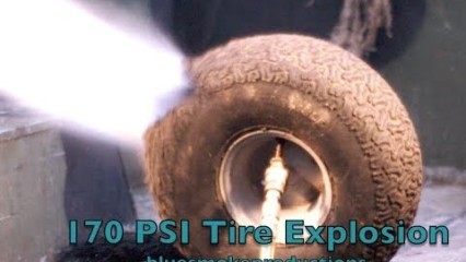 170 PSI Tire Explosion In SLOW MOTION Is Amazing!