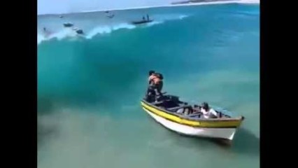 Abandon Ship FAIL – Guy Jumps Directly Into Wave