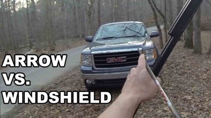 Arrow vs Windshield! Survival Bow and Vertical Crossbow