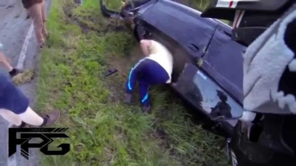 Audi S3 Wrecks Hard And Flips After Passing Bikers!