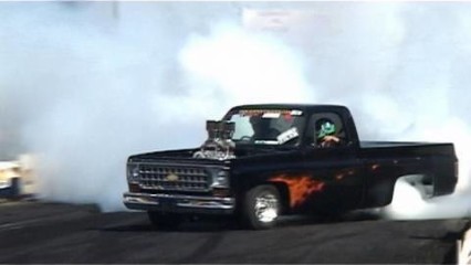 BADASS C10 Truck Does HUGE Tire Roasting Burnout!