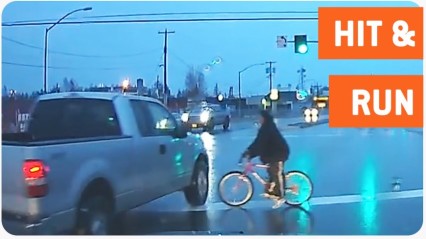 Bicyclist Gets Hit By Truck | Hit and Run