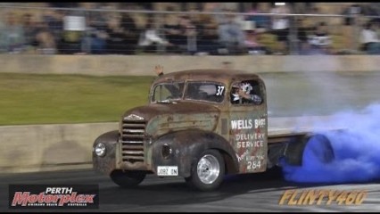 Blown Chevy RATROD Truck Annihilating the Tires!