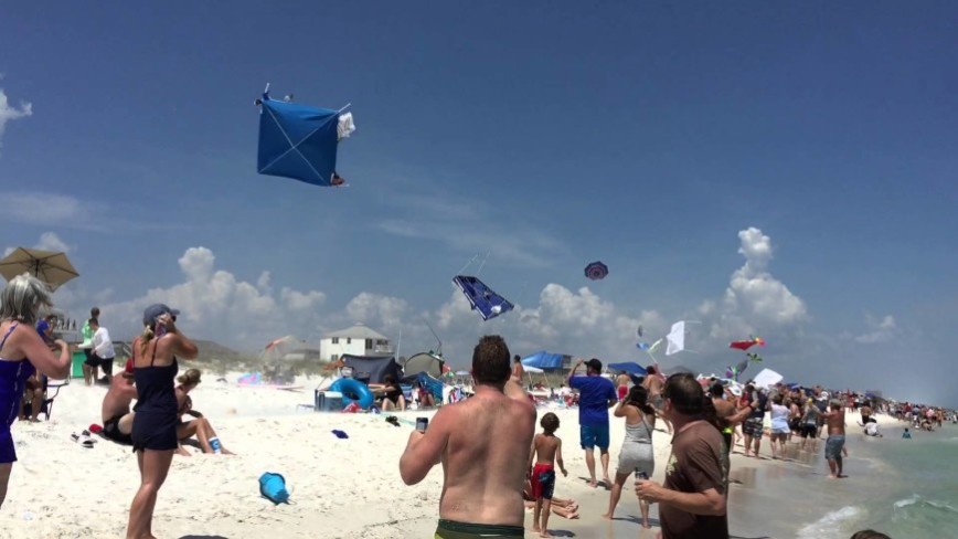Blue Angels Low Pass Fly By Creates Chaos On The Beach