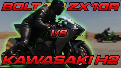 BRAND NEW Turbo Kawasaki H2 vs Bolt on ZX10R In The Half Mile!