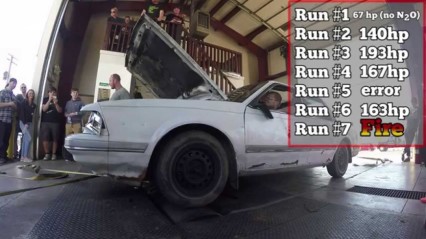 Buick Century Catches Fire on Dyno Using Nitrous