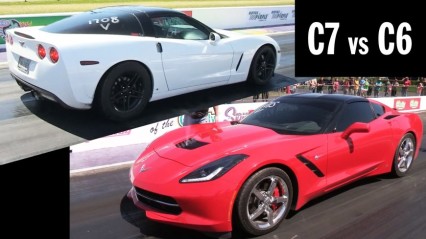 C7 vs C6 – 10 Second Corvettes – Great Race!
