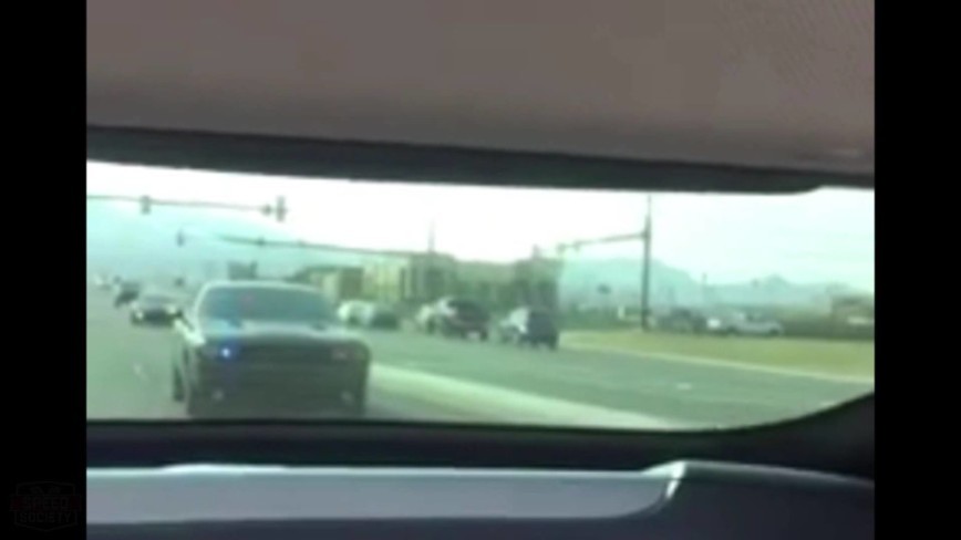 Car Attempts to Race Undercover Cop in a Challenger, Ends Badly!