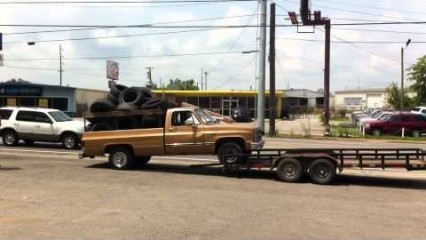 Chevy Truck With No Clutch vs 2 Rednecks Trailer Loading FAIL!