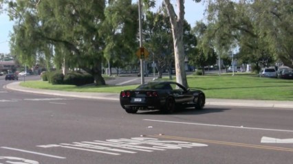 Corvette Almost Eats The Curb After Showing Off!