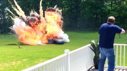CRAZY Car Bomb Surprise PRANK!! Giving Grandma A NEW CAR