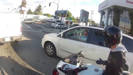 CRAZY Guy In VW SMACKS Rider For NO Reason!