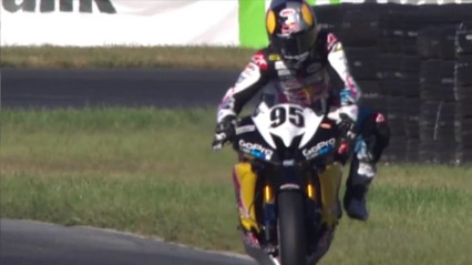 Crazy High-Side Save By AMA Pro Motorcycle Racer