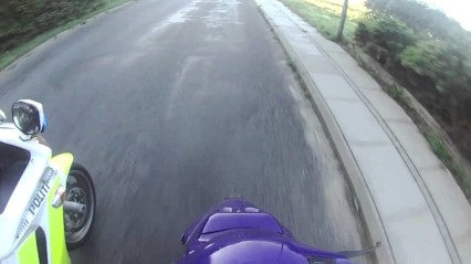 CRAZY KID On Vespa Runs From Motorcycle Cops And ESCAPES!