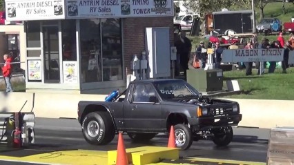 Cummins Dirt Drag Truck At The Drag Strip