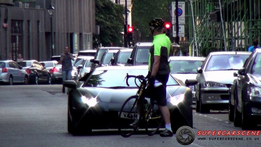 Cyclist SABOTAGES Lamborghini Aventador!!