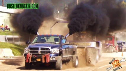 DIESEL SLED PULLING TRUCKS ROLL COAL at VERMONSTER