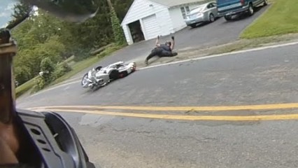 Double Motorcycle Crash With An Epic Ending