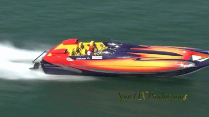 Eliminator Powerboat Smokes an R44 Helicopter