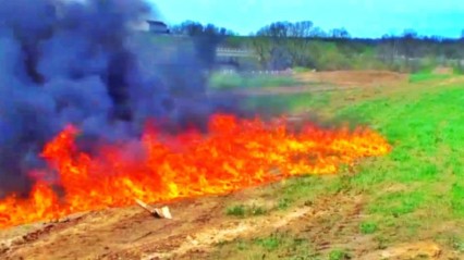 EPIC CAR JUMP! Driver Escapes Seconds Before Big Wreck!