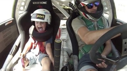 Father And Son Go Drifting – The Kids Face Is Priceless
