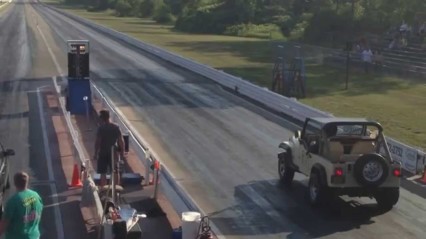 FOUR SPEED Jeep With A 451 Mopar Ripping Down The Track!