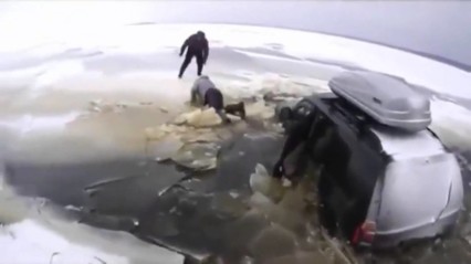 Guy Tries to Drive Over Thin Ice in his SUV – Catastrophic FAIL
