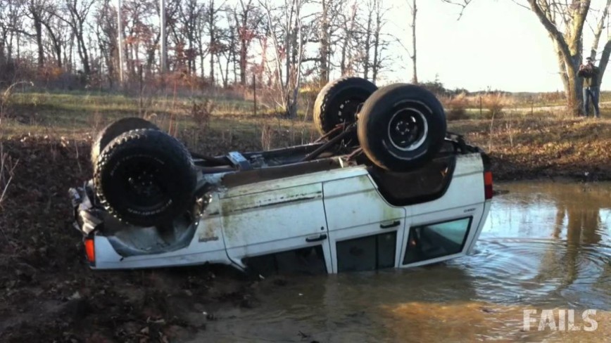 High Flying Jeep Jump Fail - Big Time Rollover!