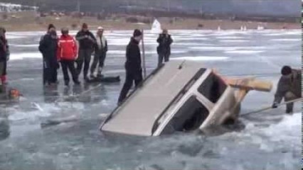 How to Pull Out A Car From a Frozen Lake. RUSSIAN STYLE