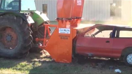 HUGE Snowblower Annihilates A Car With EASE!