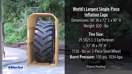 HUGE TIRE EXPLOSION: World’s Largest Single-Piece Tire Inflation Cage