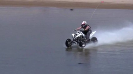 Hydroplaning Quad HAULIN ASS on Water!!!