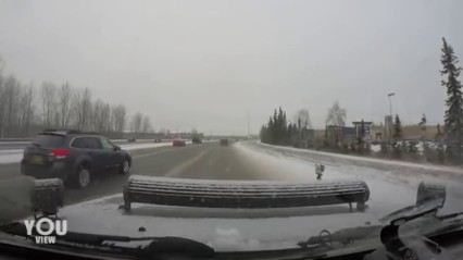 Icy Road Causes Car Crash | Black Ice