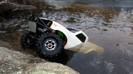 INSANE! RC Truck Drives Under Ice!! Axial SCX10 Toyota Hilux!
