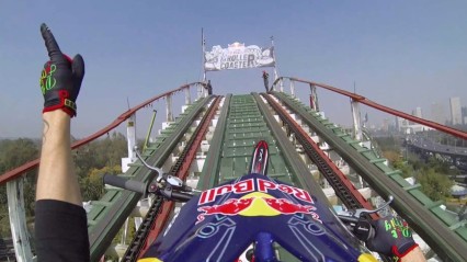 INSANE Trials Motorcycle On A Roller Coaster!