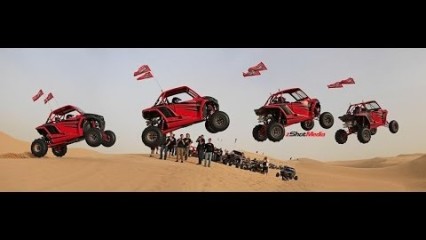 INSANE ZX-14 Powered RZR Does HUGE Jump At Glamis!