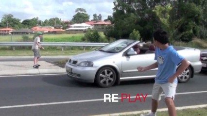 Invisible Rope Prank Causes Car Crash