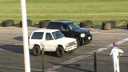 Jeep SRT-8 gets Intentionally WRECKED by a Chevy Blazer in a Circle Track Race!