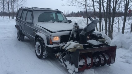 Jeep With 900cc Ninja Powered Snow Blower!