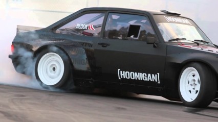 Ken Block Slays Tires in the Gymkhana Escort at the Donut Garage