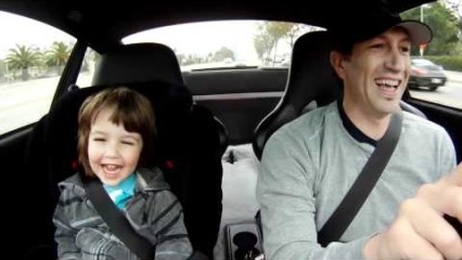 Kid Can’t Stop Laughing When Dad Floors It