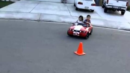 Kid In A Mustang Power Wheel DRIFTING Like A Pro!