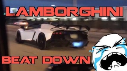 Kids in Lamborghini get SPANKED by Turbo Supra on Highway!