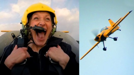 Lady Goes For A Ride In A Stunt Plane! – GREAT REACTION