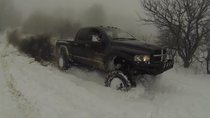 Lifted Dodge Truck Cummins Vs Thick Snow