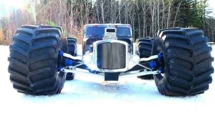Monster GRIM REAPER – Rat Rod RC BATTLES ICE, SNOW And WATER!