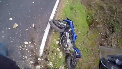 Motorcycle Crash – Rider Saved with Airbag Protection