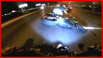 Motorcycle Accident – Burnout On Highway Goes Bad!